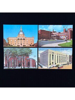 Vintage Postcard Lot New York Architecture Albany Post Office Court Canandaigua